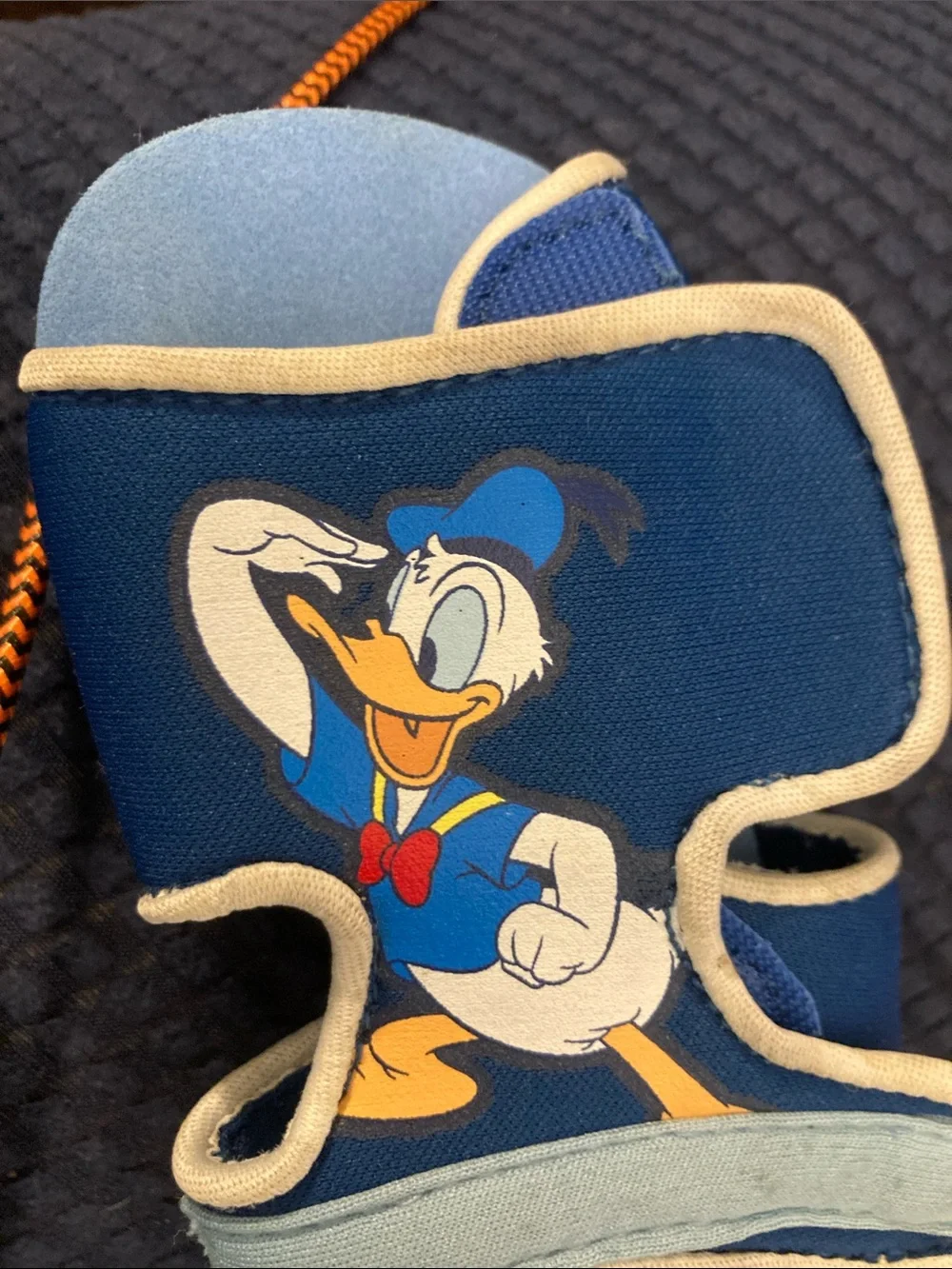 5/$15 USED Disney Blue Mickey & Donald Duck Kids Sandals 12-18 Months